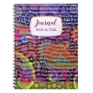 cahier de composition ondulé à motifs paisley de c