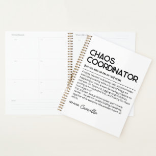 Cahier de coordinateur de chaos personnalisé, défi