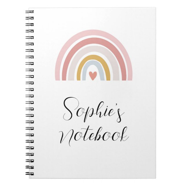 Cahier de couleur rose – Nom personnalisé rentrée  (Devant)