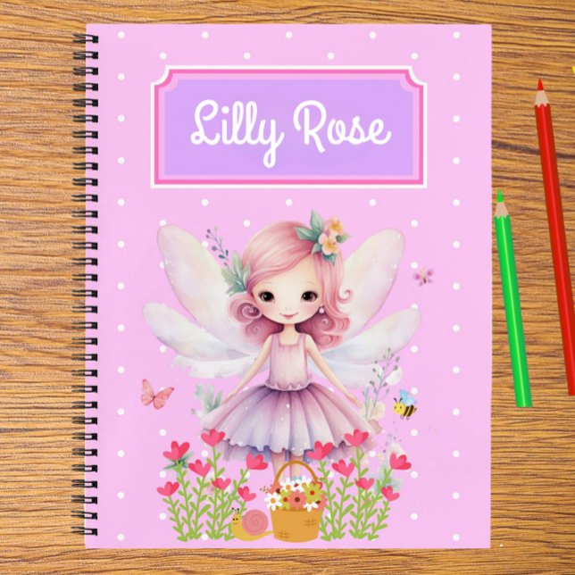 Cahier de création et d'histoires pour enfants de  (Cute Mauve Fairy Kid's Write & Draw Story Notebook Personalized For Your Little One!)