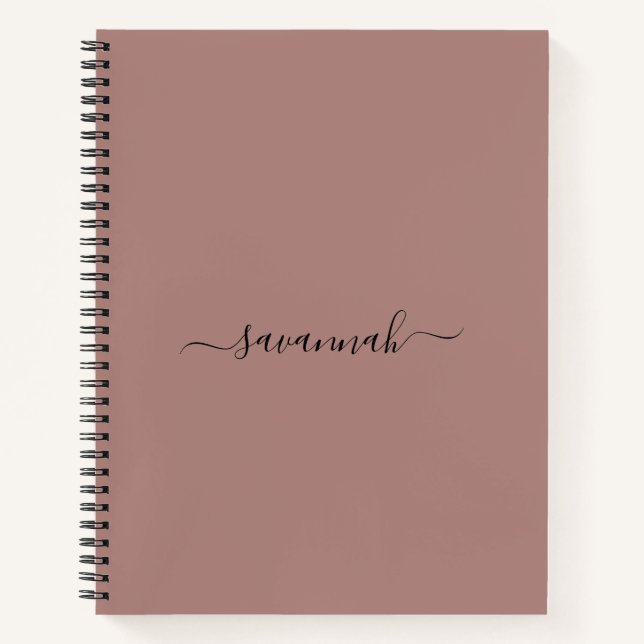 Cahier de croquis à monogramme de couleur unie  (Devant)