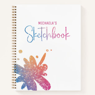 Cahier de croquis Arc-en-ciel Paillettes Éclabouss