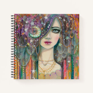 Cahier de croquis d'art bohème gitane Galaxy Girl