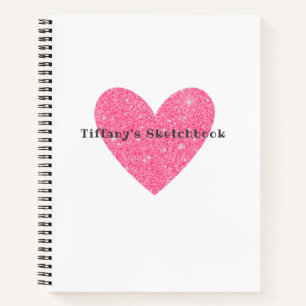 Cahier de croquis d'artiste Elegant Pink Glitter H