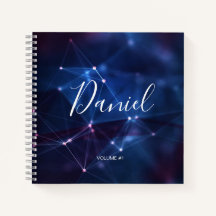 Cahier de croquis élégant Votre nom Script violet 