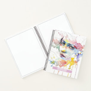 Cahier de croquis joli pastel aquarelle nom person