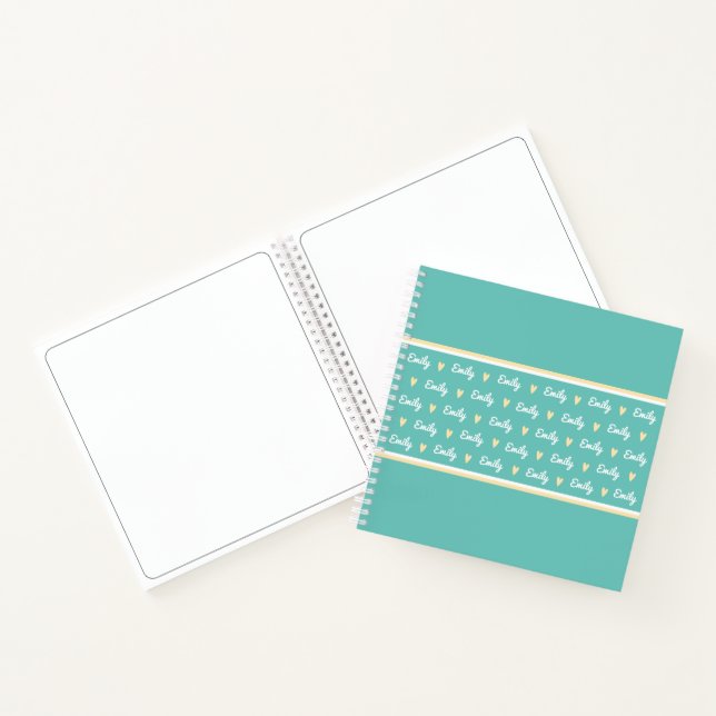 Cahier de croquis personnalisé avec nom Cœur sarce (Intérieur)