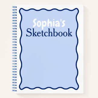 Cahier de croquis personnalisé avec nom moderne co