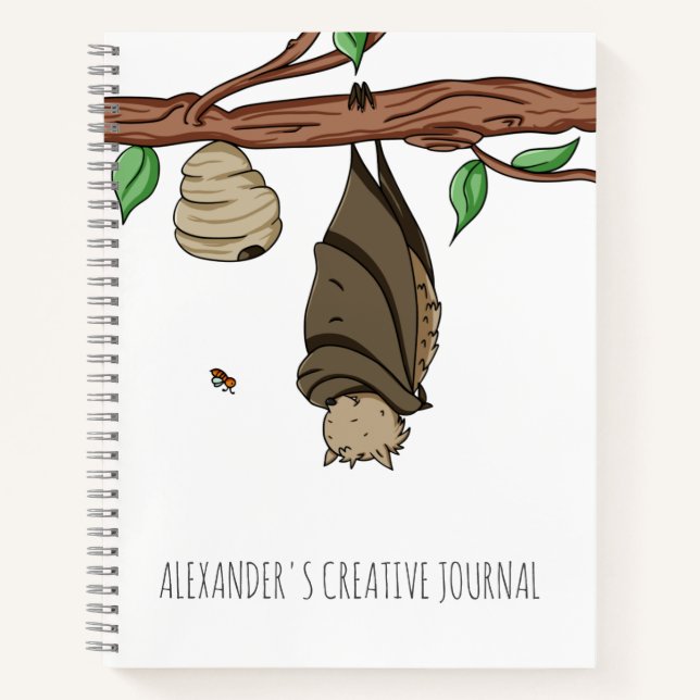 Cahier de croquis pour enfants avec chauve-souris  (Devant)