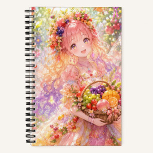 Cahier de croquis spirale de princesse anime migno