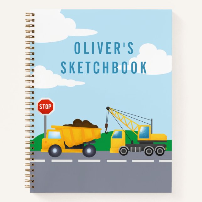 Cahier de croquis Thème Camion de Construction pou (Devant)