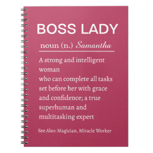 Cahier de définition de femme patron drôle personn