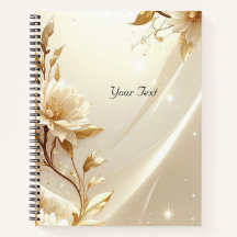 Cahier de Fleurs Blanches et Dorées