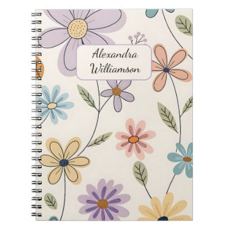 Cahier de fleurs personnalisé – Nom personnalisé P