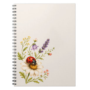 Cahier de fleurs sauvages de coccinelle