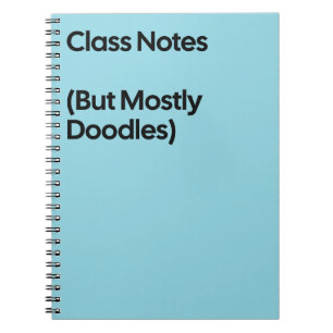 Cahier de gribouillages pour notes de cours