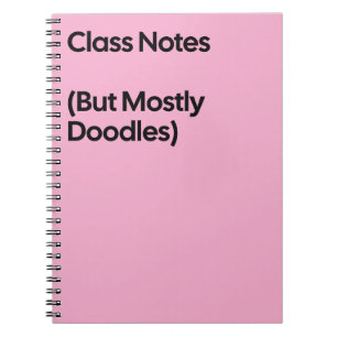 Cahier de gribouillages pour notes de cours