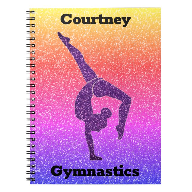 Cahier de gymnastique à paillettes arc-en-ciel pou (Devant)