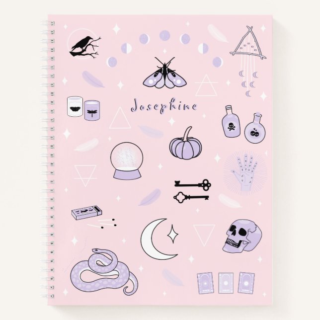 Cahier de Halloween sorcier personnalisé (Devant)