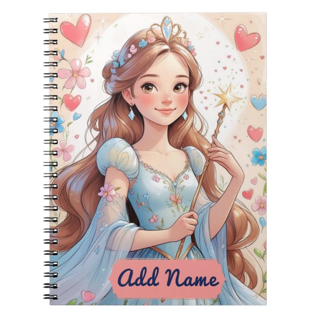 Cahier de la Princesse Bleue – Nom personnalisable (Devant)