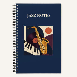 Cahier de musique Jazz Notes Saxophone et Vinyle