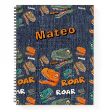 Cahier de nom de rugissement de dinosaure personna