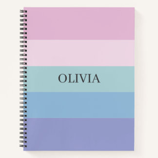 Cahier de nom Olivia pastel ciel rose