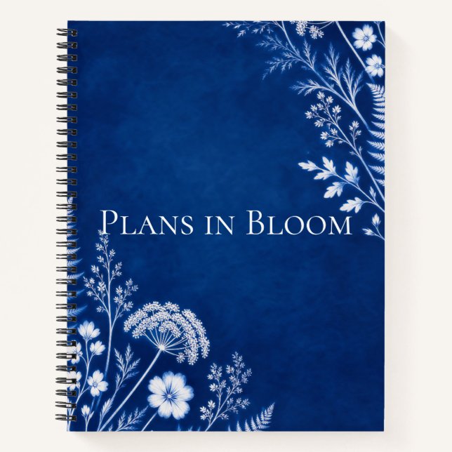 Cahier de notes botanique Plans in Bloom bleu (Devant)