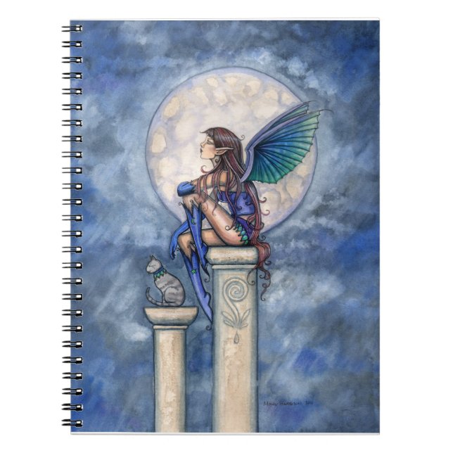 Cahier de notes Fantastique Fée et Chat de Lune In (Devant)