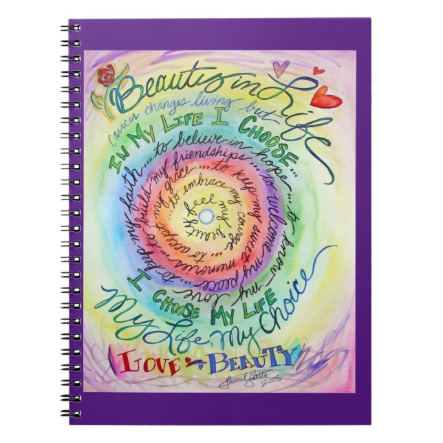 Cahier de notes Journal Arc-en-ciel d'affirmation  (Devant)