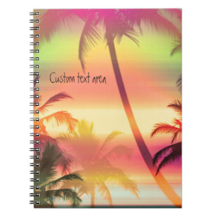 Cahier de notes Palmiers Chaleur Tropicale Rose