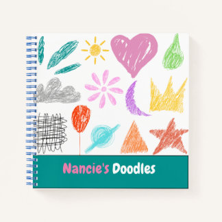 Cahier de notes personnalisé avec doodle et croqui