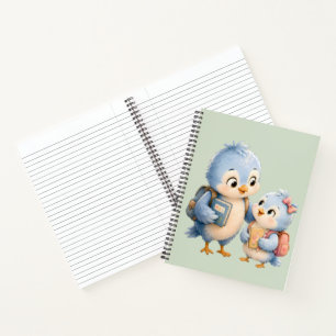Cahier de notes Petits Oiseaux Bleus Mignons Frère