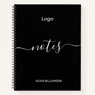 Cahier de notes professionnel à logo noir
