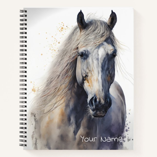 Cahier de papier aquarelle Cheval Blanc personnali (Devant)