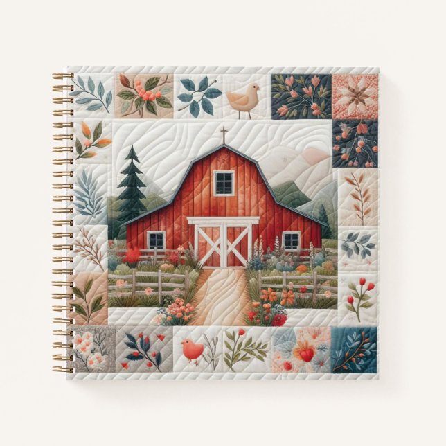 Cahier de patchwork de la grange rouge de quilteur (Devant)