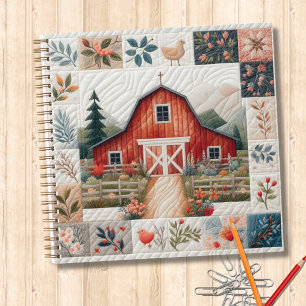 Cahier de patchwork de la grange rouge de quilteur