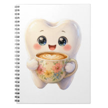 Cahier de personnage Kawaii amateur de café dentai