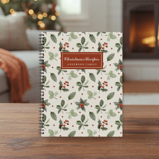 Cahier de recettes de Noël au nom de famille Baies