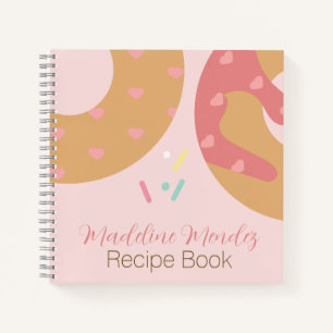 Cahier de recettes de pâtisserie rose pour beignet