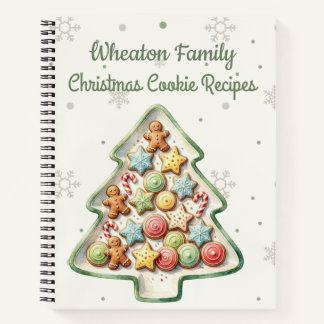 Cahier de recettes de plateau de biscuits de Noël 