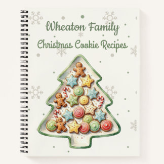 Cahier de recettes de plateau de biscuits de Noël 