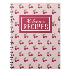 Cahier de recettes personnalisé à motif cerise mig