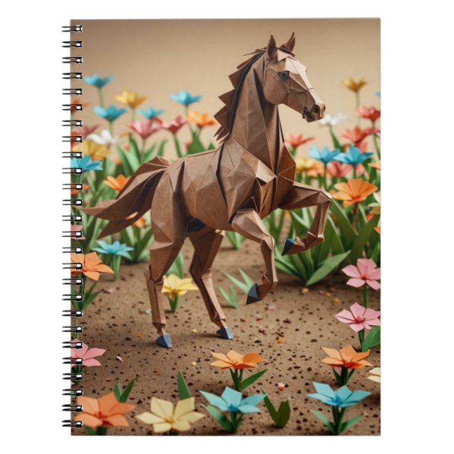 Cahier de rentrée Cheval en origami (Devant)