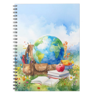 Cahier de rentrée scolaire à l'aquarelle