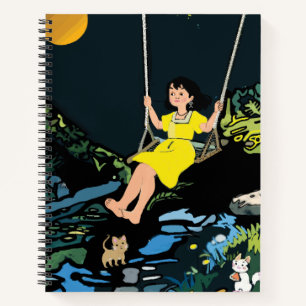 Cahier de rêves au clair de lune – Jeune fille fan