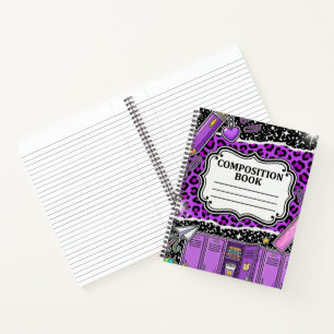 Cahier de verrouillage de l'école léopard violet n