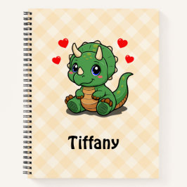Cahier Deluxe Dinosaure Mignon – Ajouter un nom