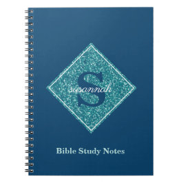 Cahier d'étude biblique à monogramme avec étincell