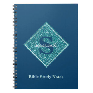 Cahier d'étude biblique à monogramme avec étincell